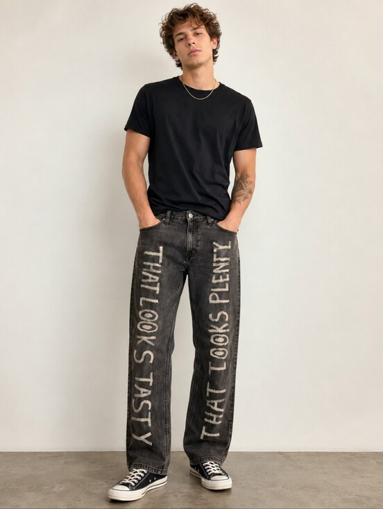 Levi's Other - ❤️ LEVI'S GRAFFITI 569 LOOSE STRAIGHT JEANS - HOZIER "TAKE ME TO CHURCH" 33